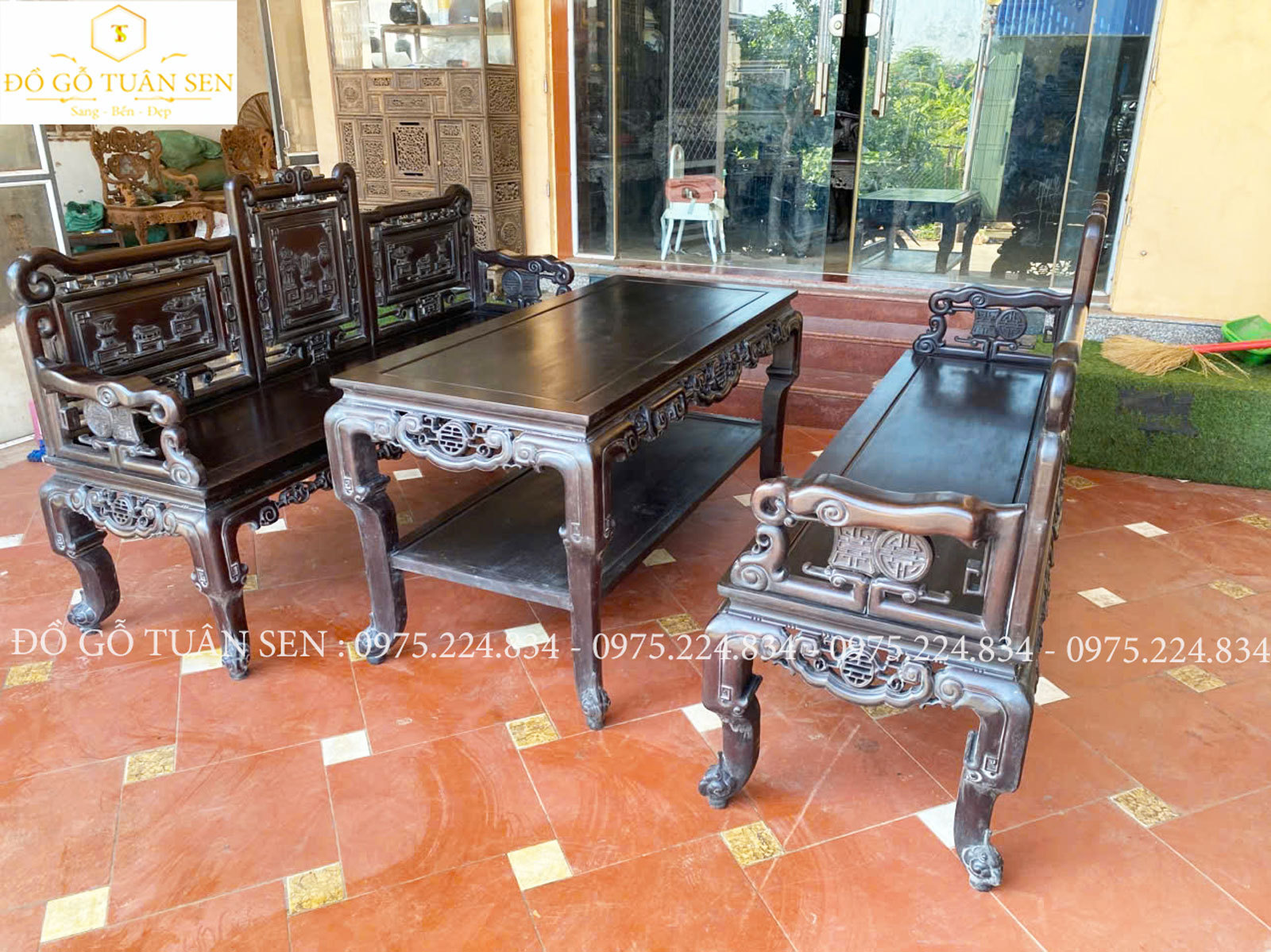 Thông tin Bộ trường kỷ Tam sơn gỗ gụ Vo8 